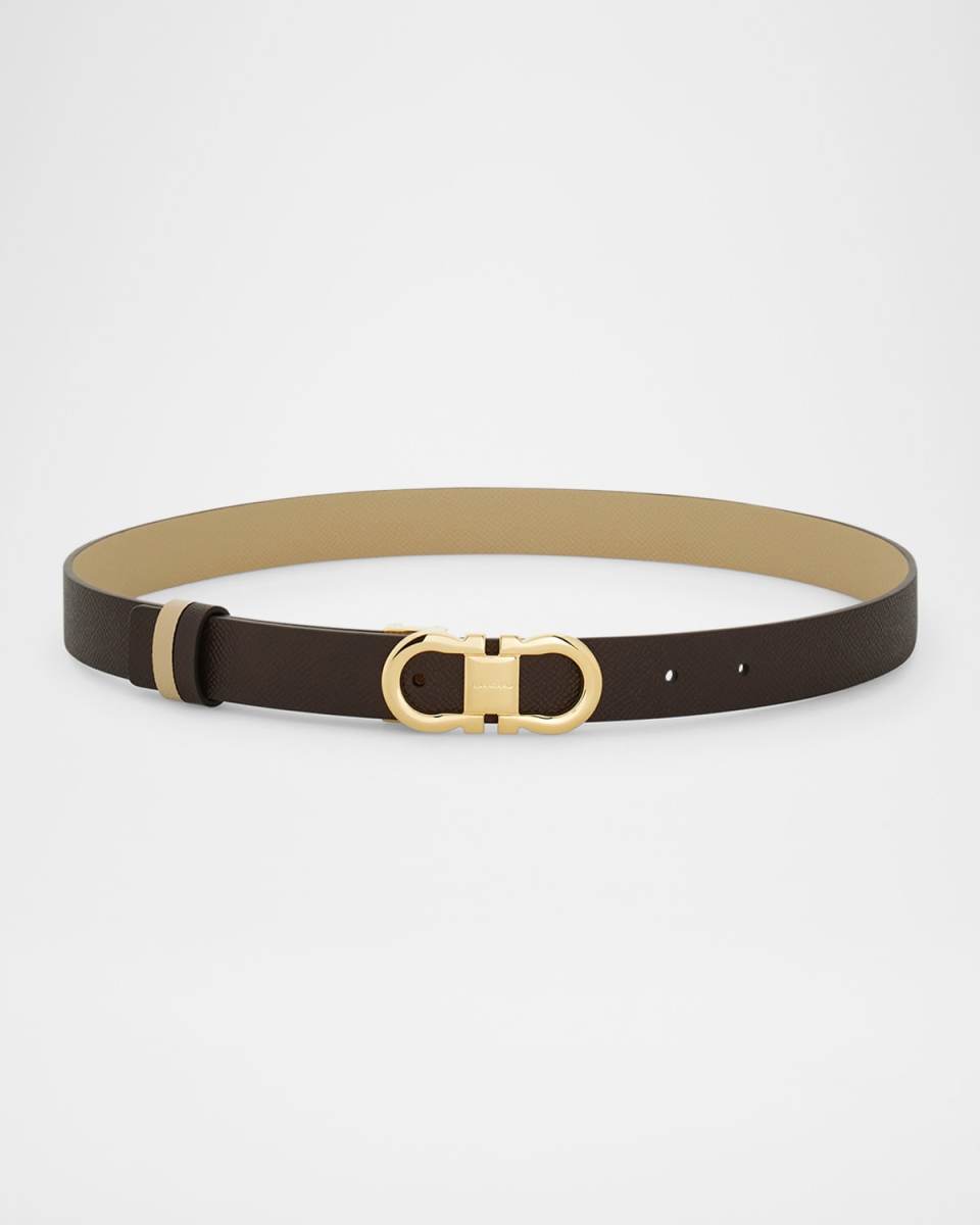 Reversible Gancini Leather Belt